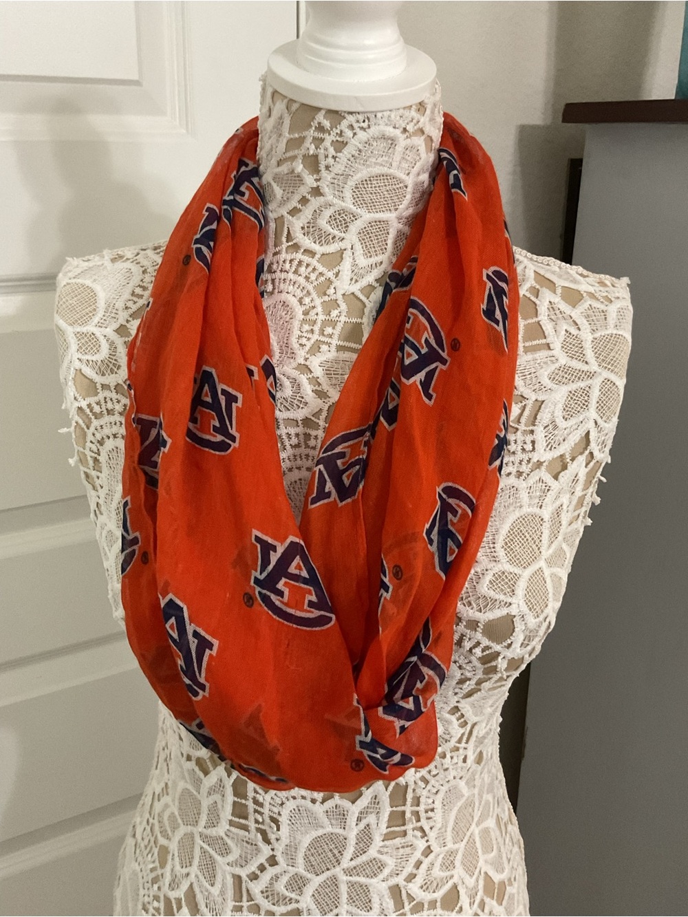 Auburn University Tigers War Eagle Orange Navy Infinity Scarf Game Day